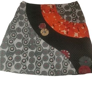 Apsara Multicolor Patchwork Patterned Skirt M